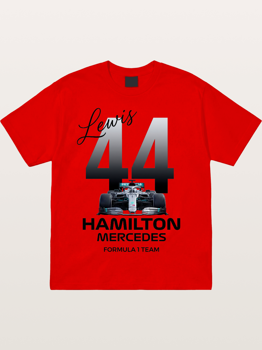 Lewis Hamilton Mercedes 44 Design Cotton T-shirt
