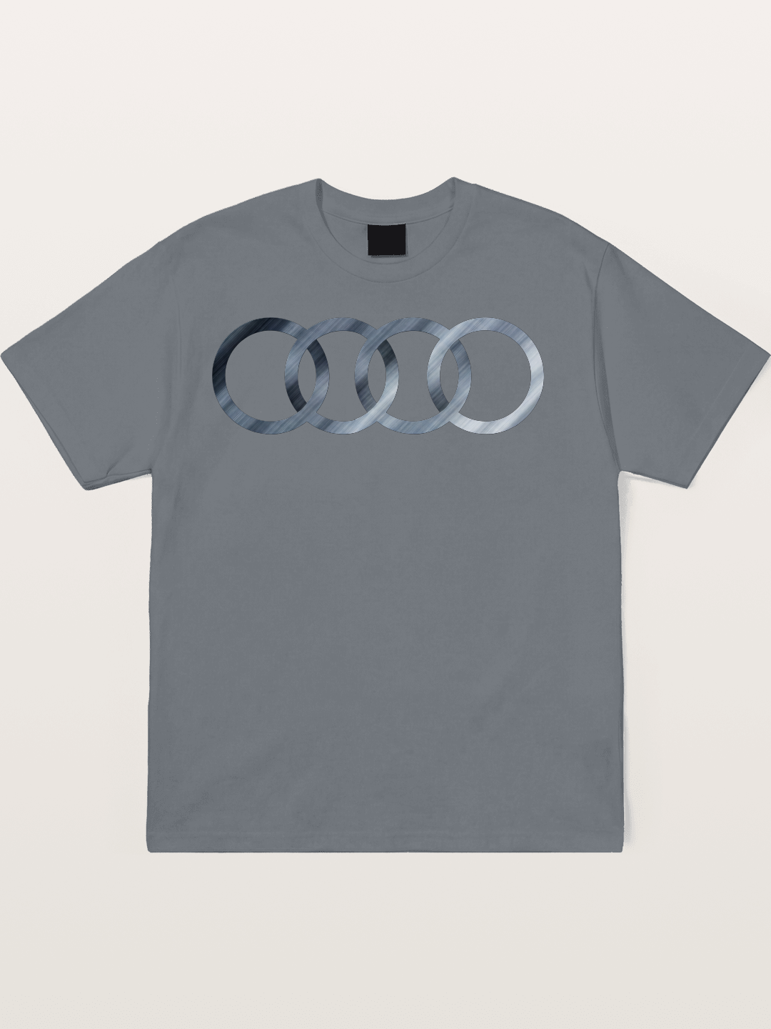 Audi Four Rings Brushed Metal Logo Cotton T-shirt