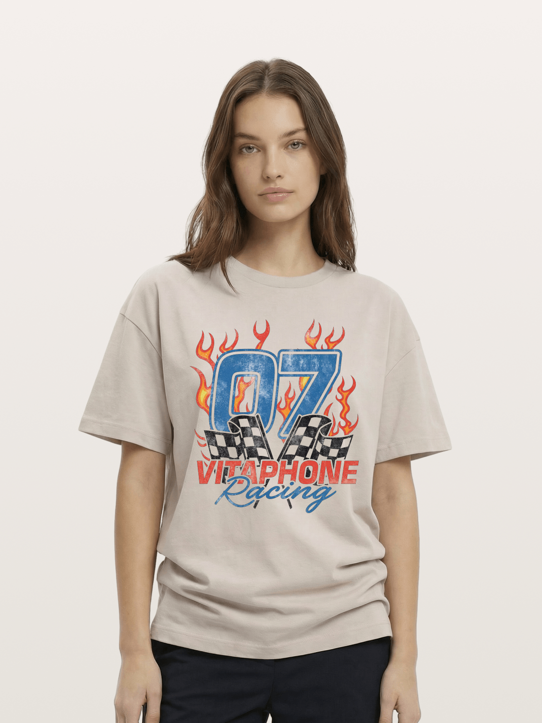 07 Racing Flame Cotton T-shirt