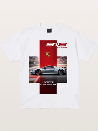Porsche 918 Spyder Hybrid Supersport Cotton T-shirt