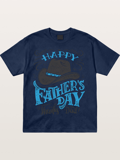 Happy Father's Day Cowboy Hat Cotton T-shirt