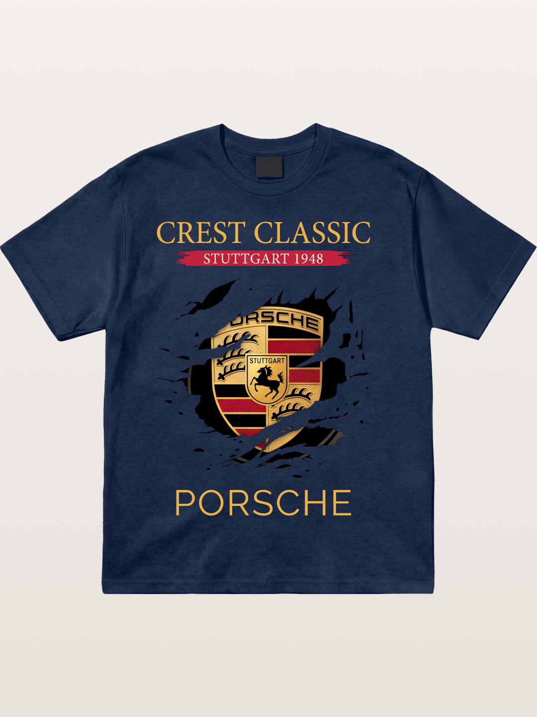 Porsche Stuttgart Tear Logo Cotton T-shirt