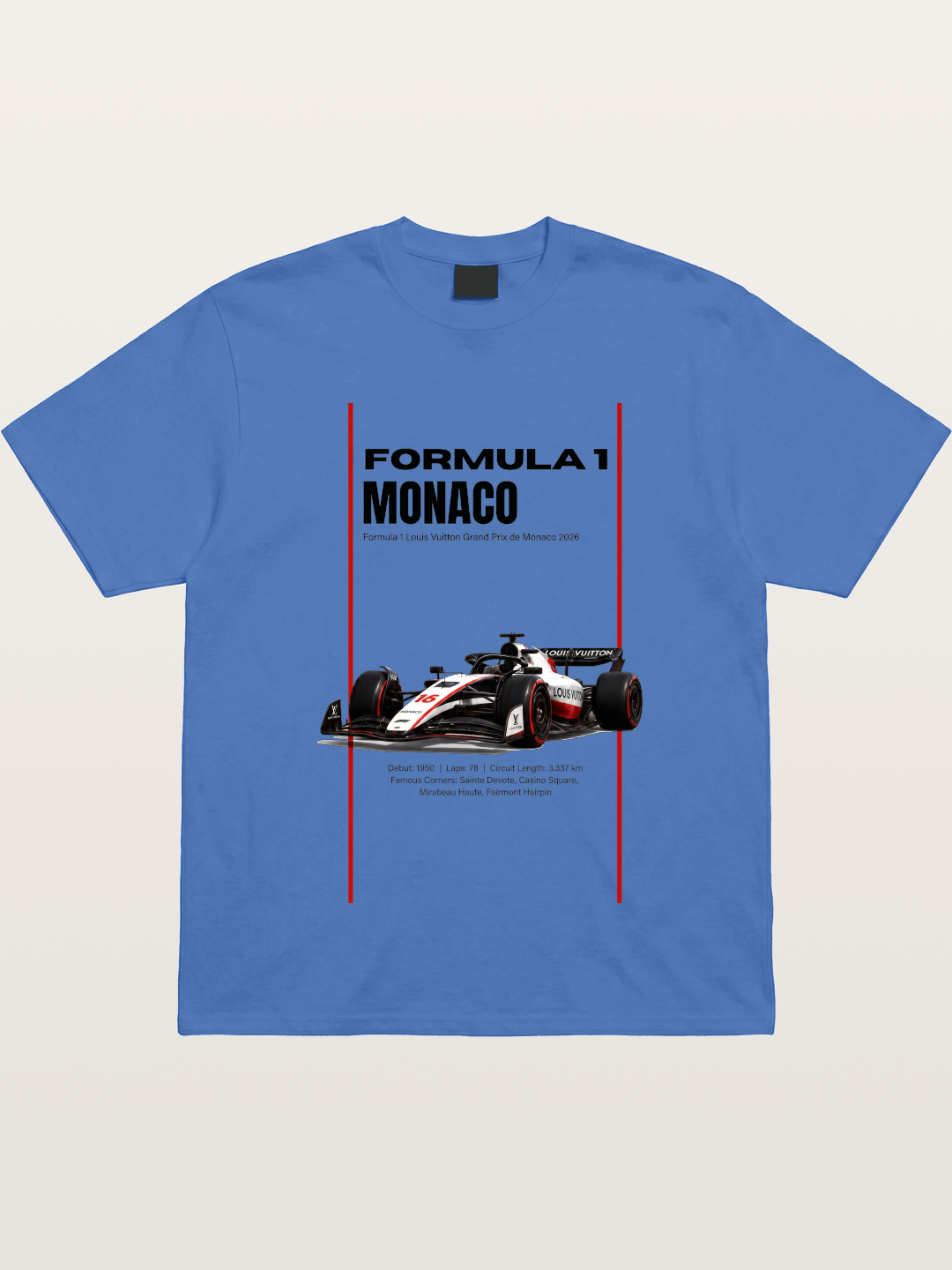 Minimal F1 Monaco Race Card Gildan T-shirt