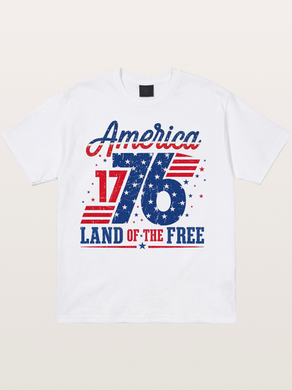 America 1776 Land Of The Free Cotton T-shirt