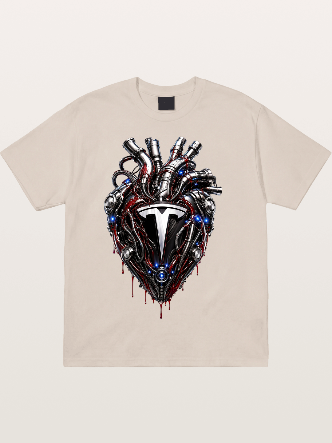 Tesla Mechanical Heart Art Cotton T-shirt
