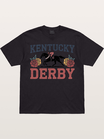 Kentucky Derby Rose Horse Poster Gildan T-shirt