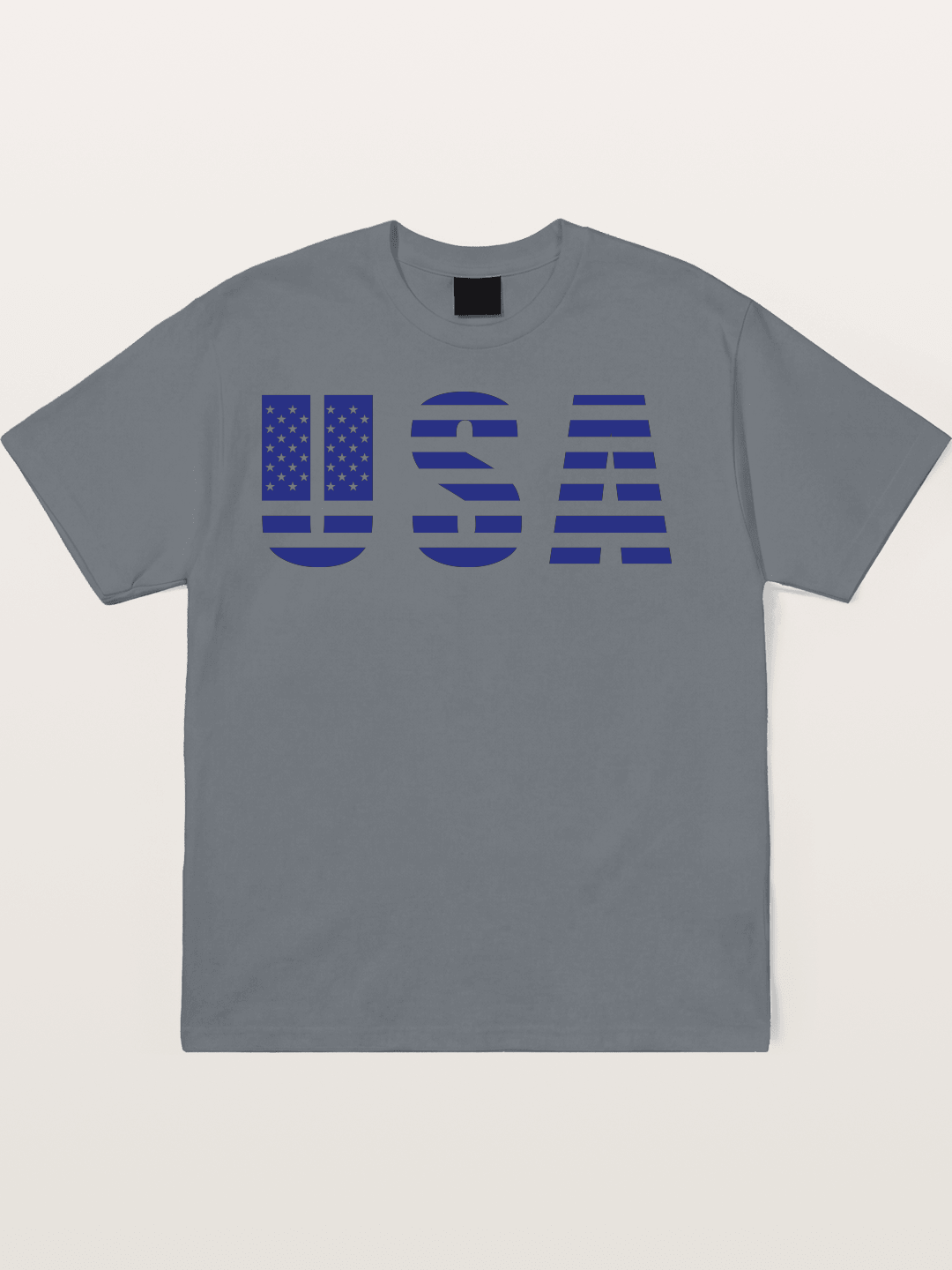 Blue Tone USA American Flag Cotton T-shirt