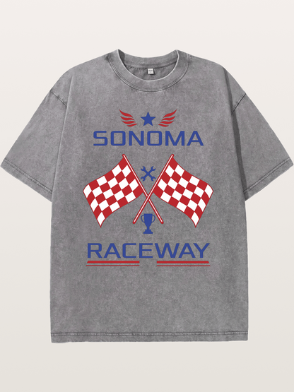 Sonoma Raceway Checkered Flag Crest Washed T-shirt