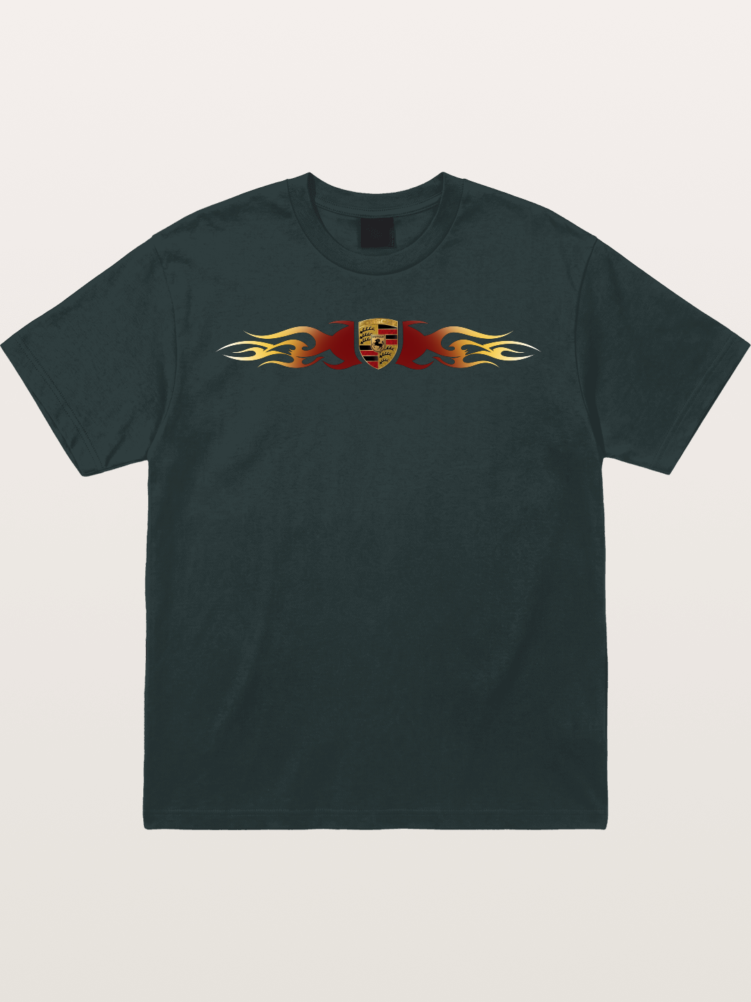 Porsche Crest Flame Stripe Gildan T-shirt