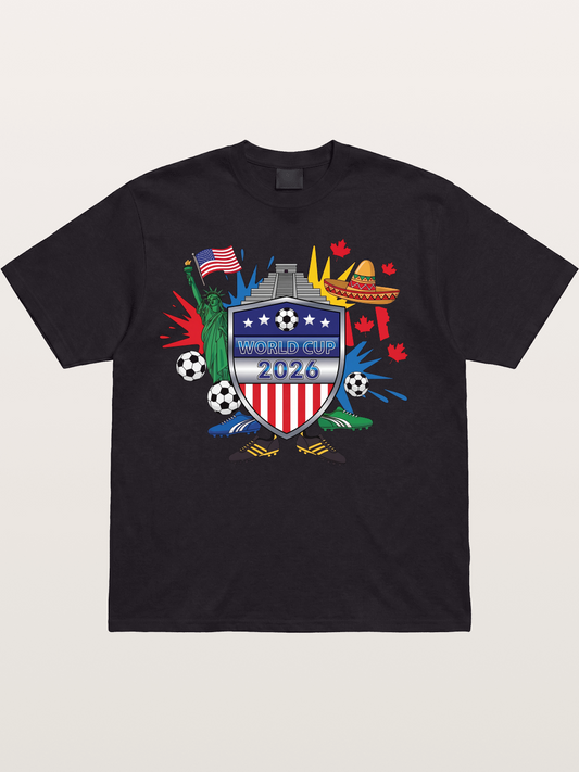 USA Mexico Canada WC Shield Cotton T-shirt
