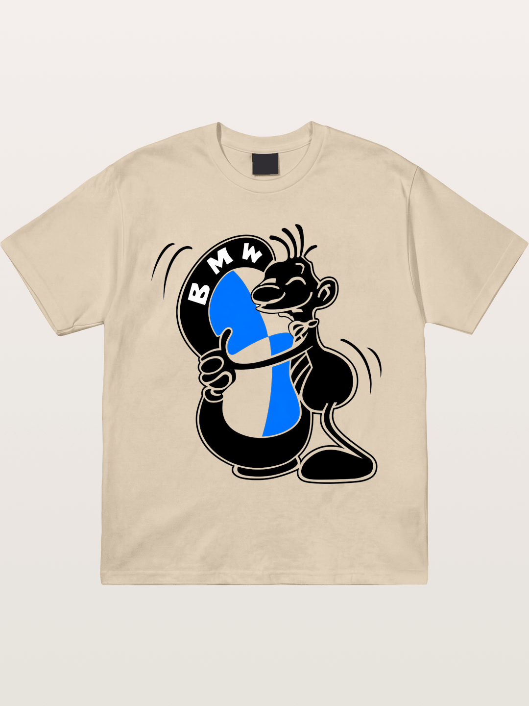 BMW Cartoon Mascot Sticker Gildan T-shirt