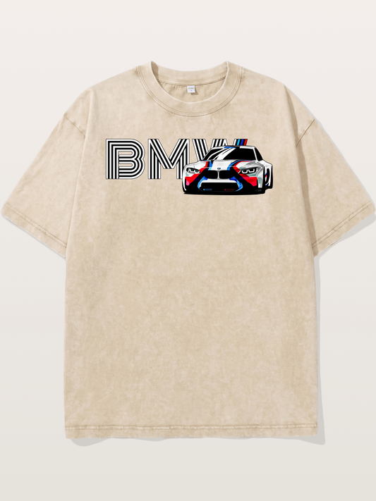 BMW M Series Typography Print Washed T-shirt