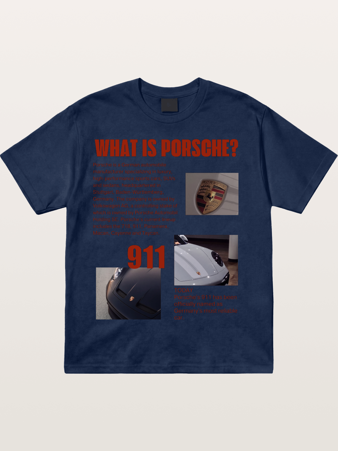 Porsche 911 Information Layout Cotton T-shirt