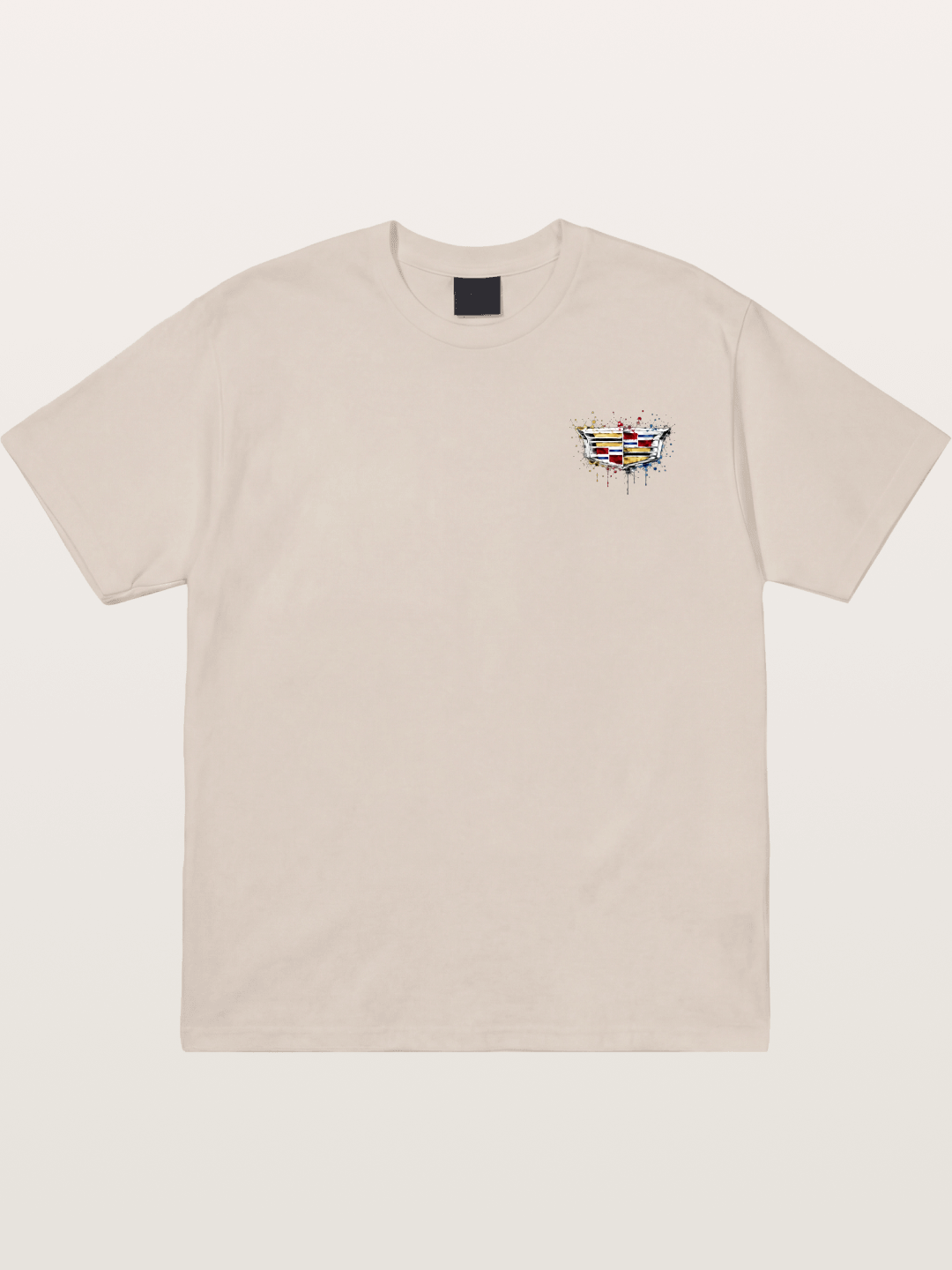 Cadillac Watercolor Logo Print Cotton T-shirt