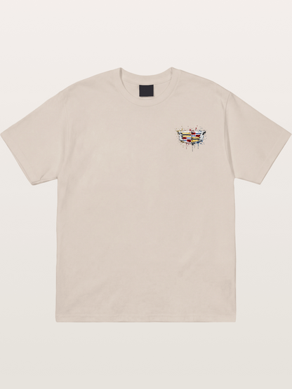 Cadillac Watercolor Logo Print Cotton T-shirt