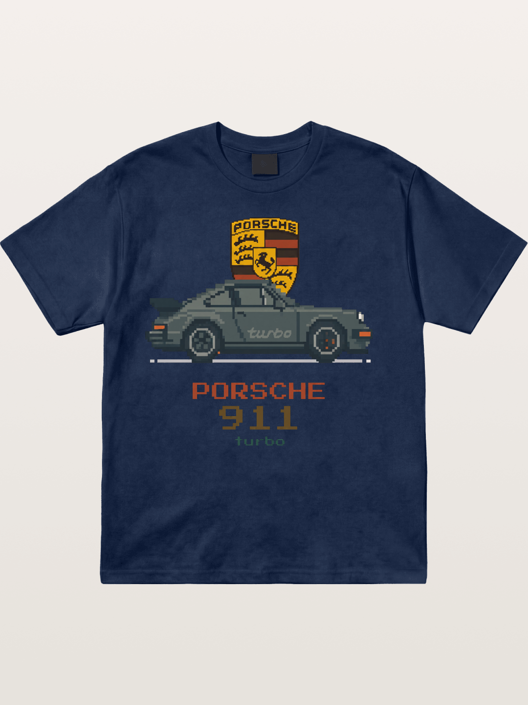 Porsche 911 Turbo Pixel Art Cotton T-shirt