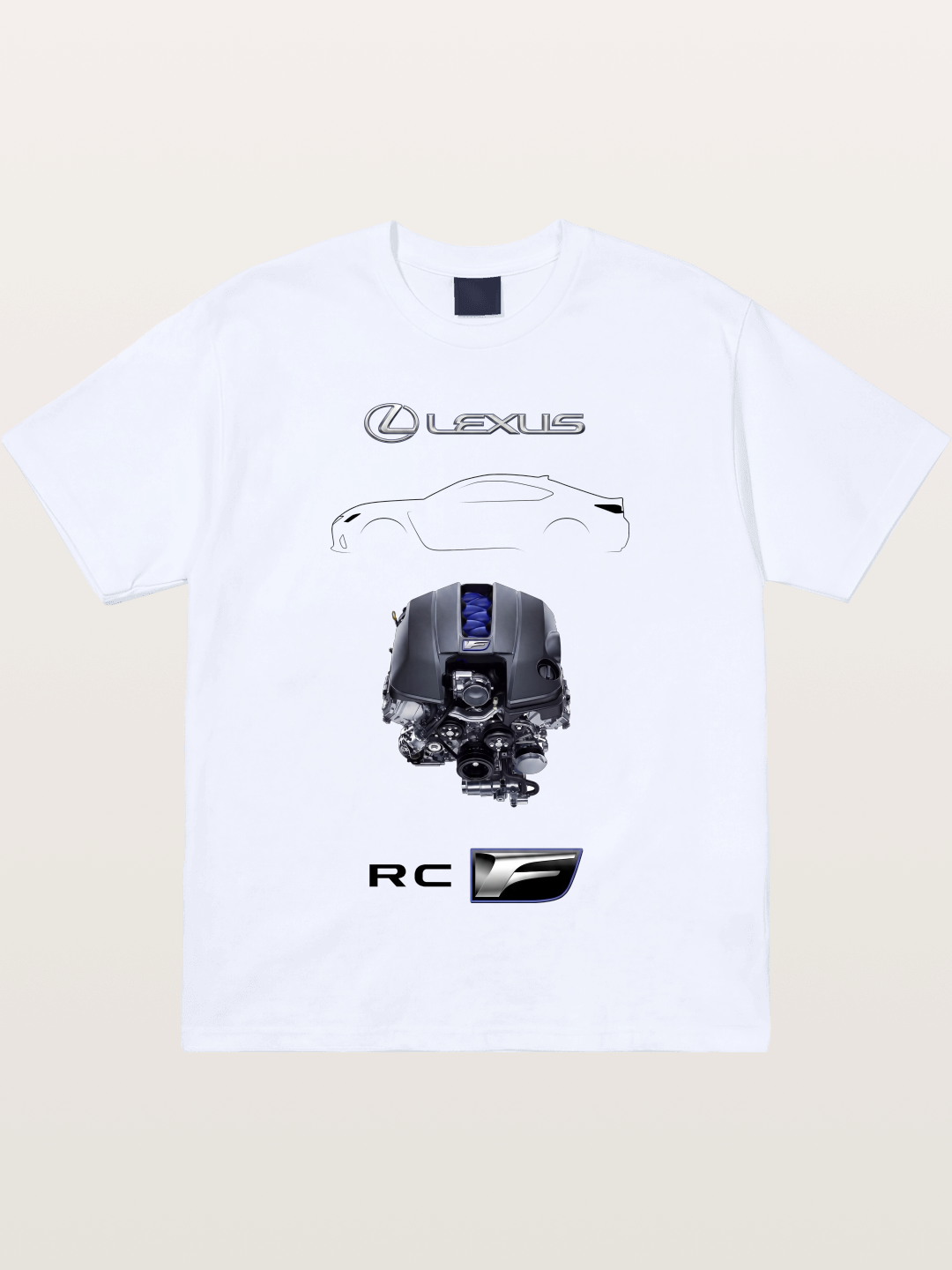 RC F Engine Outline Poster Gildan T-shirt