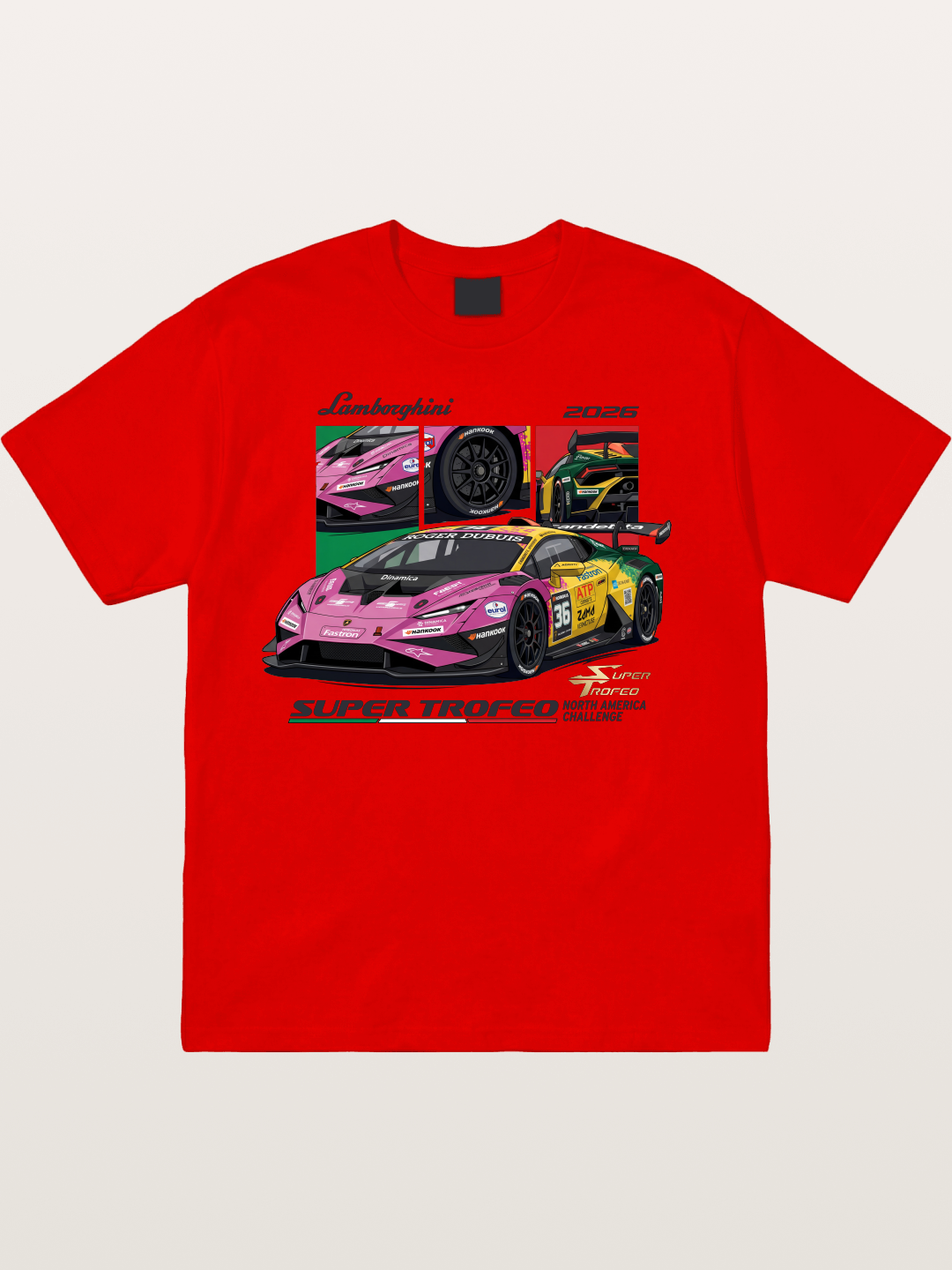Lamborghini Huracan Pink Yellow Livery Cotton T-shirt