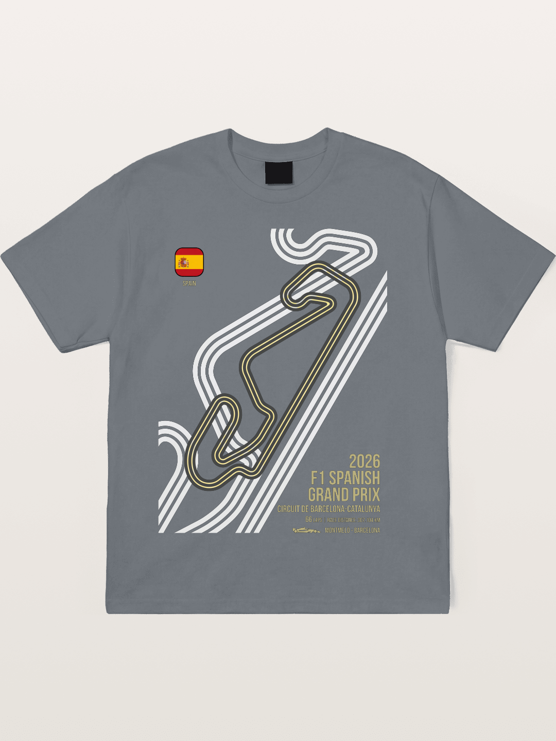 Spanish F1 Catalunya Circuit Layout Cotton T-shirt