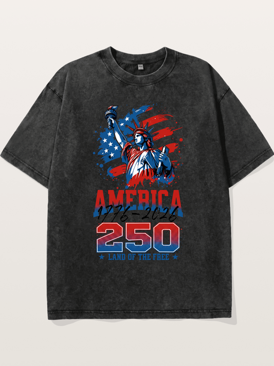 Liberty 250 Years Freedom Print Washed T-shirt