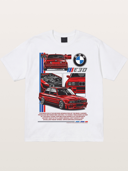 BMW E30 Multi Angle Collage Cotton T-shirt
