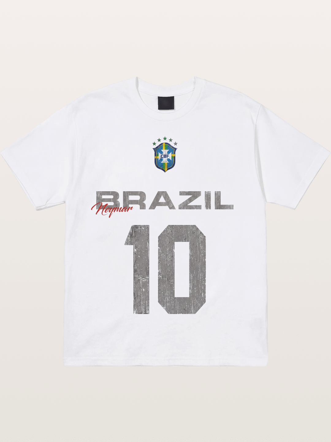 Brazil Neymar 10 Vintage Cotton T-shirt