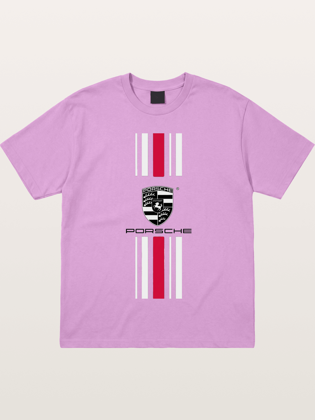 Porsche Crest Striped Design Gildan T-shirt
