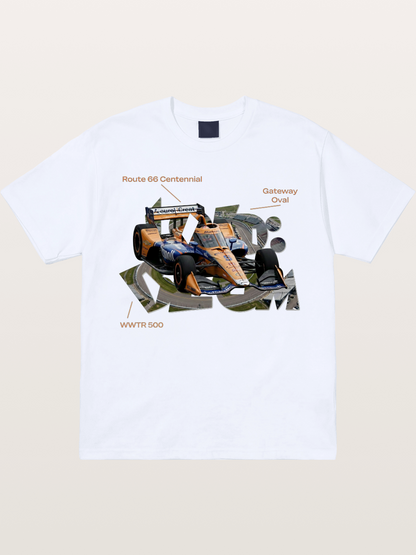 Orange IndyCar Route66 Art Gildan T-shirt
