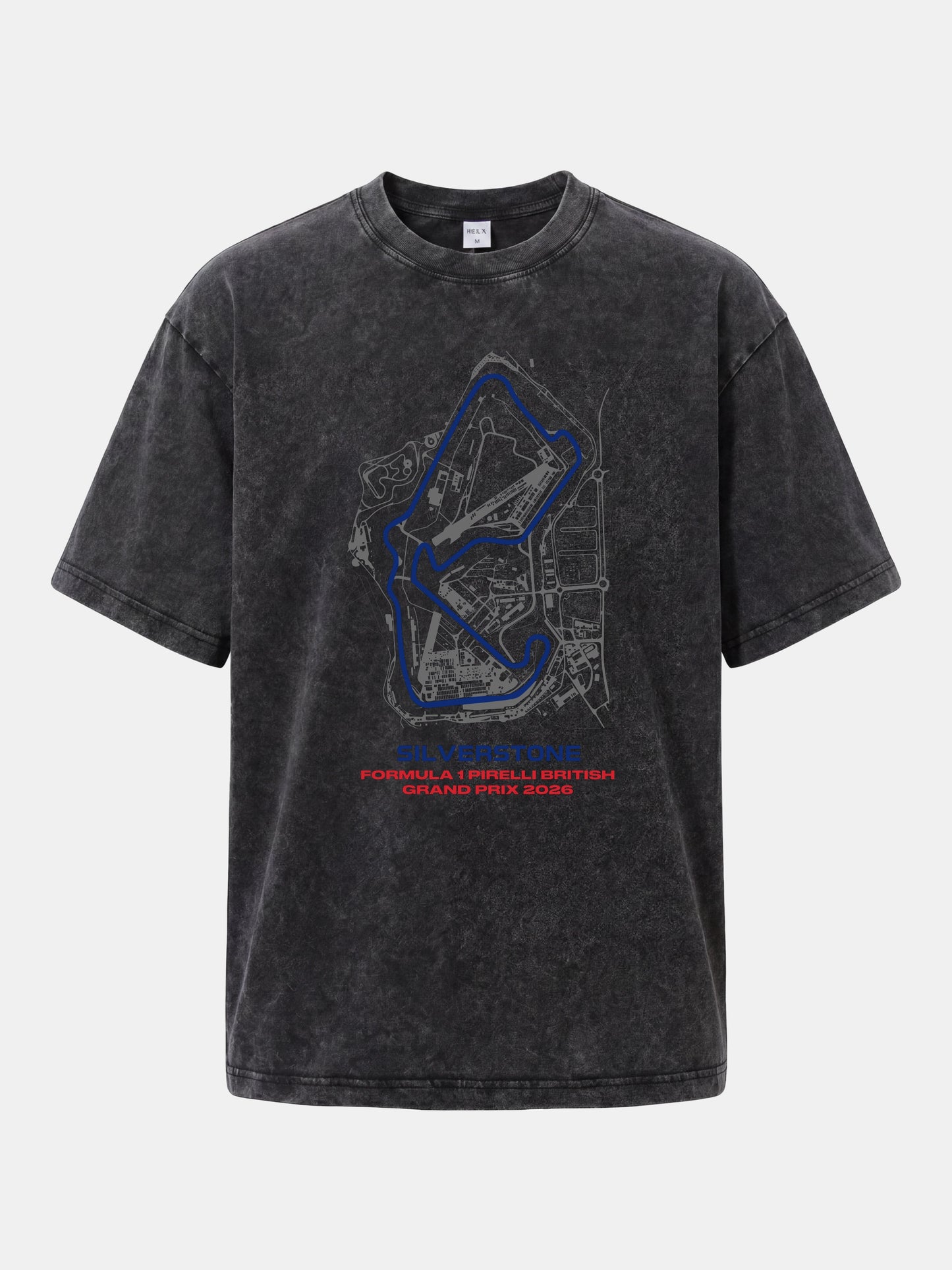 Silverstone Circuit Blueprint Layout Washed T-shirt