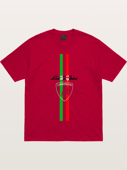 Italian Flag Lamborghini Print Gildan T-shirt