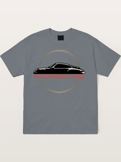 Porsche Silhouette Logo Art Cotton T-shirt