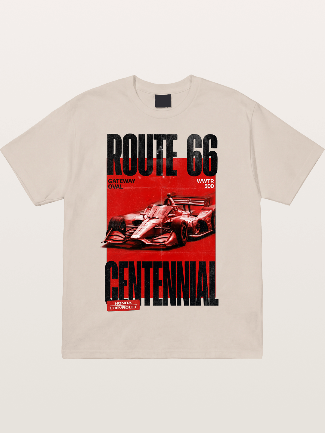 Red Tone Route66 Racing Card Cotton T-shirt