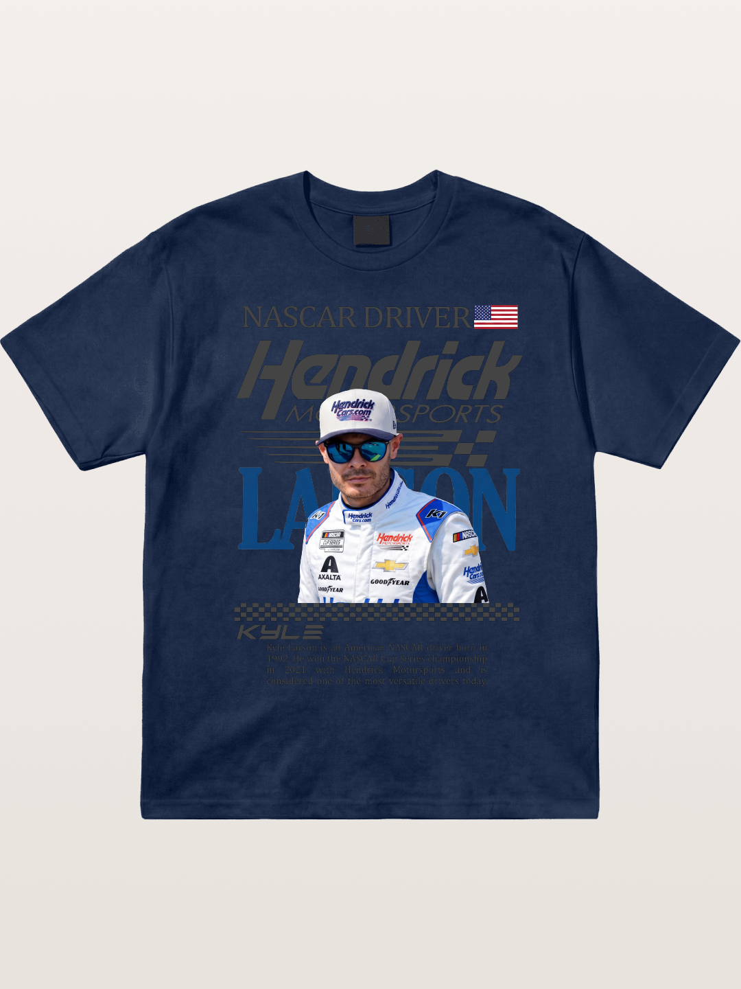 NASCAR Driver Kyle Larson Magazine Style Cotton T-shirt