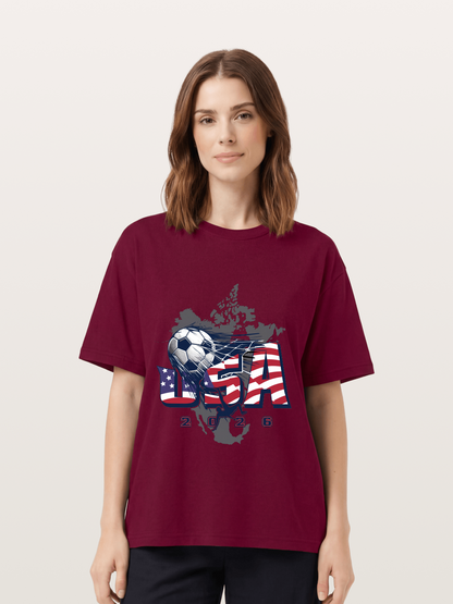 American Flag Soccer Map 2026 Gildan T-shirt