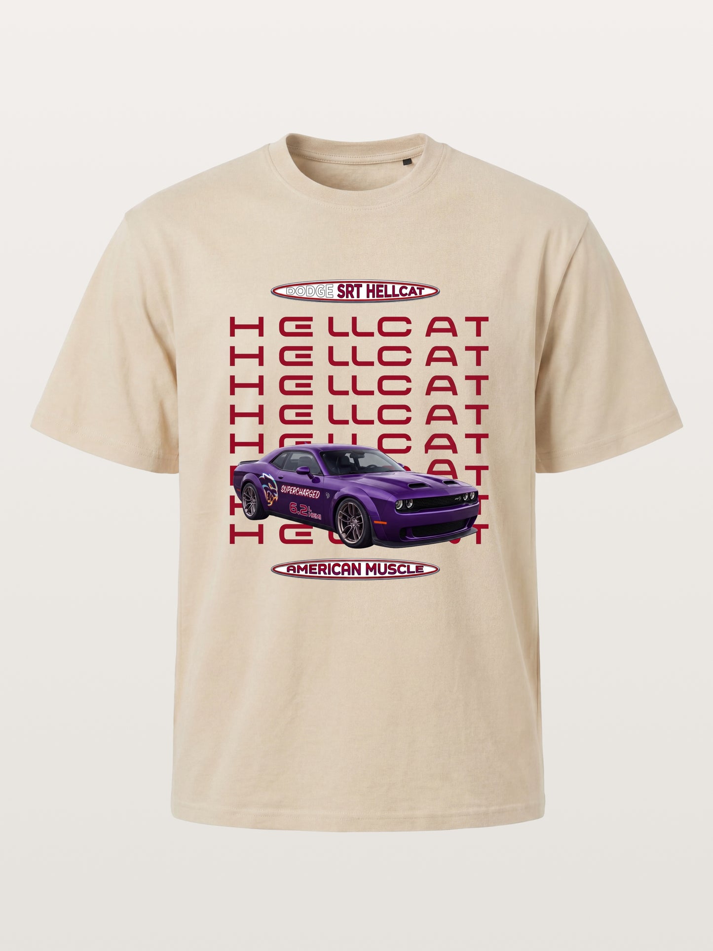 Purple Hellcat Repeat Font Card Gildan T-shirt