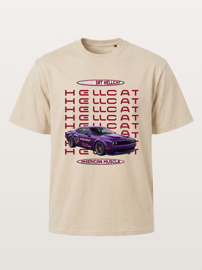 Purple Hellcat Repeat Font Card Gildan T-shirt