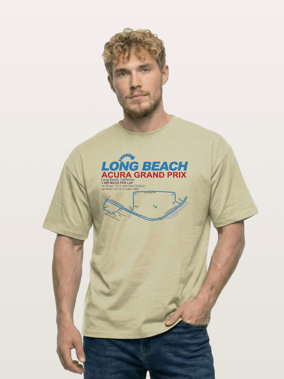 Long Beach Grand Prix Map Cotton T-shirt