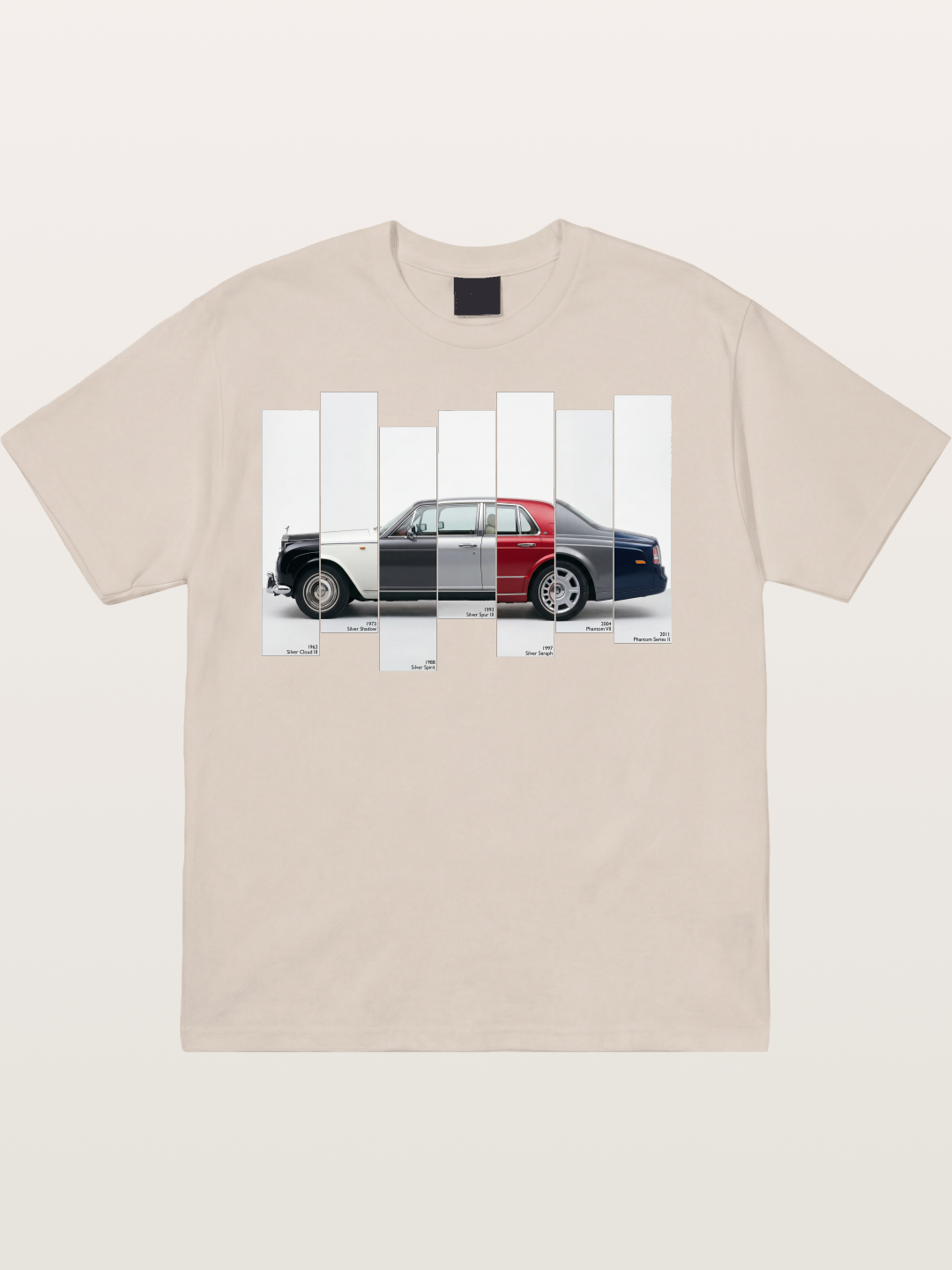 Multi-Color Rolls Royce Timeline Cotton T-shirt