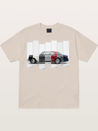 Multi-Color Rolls Royce Timeline Cotton T-shirt