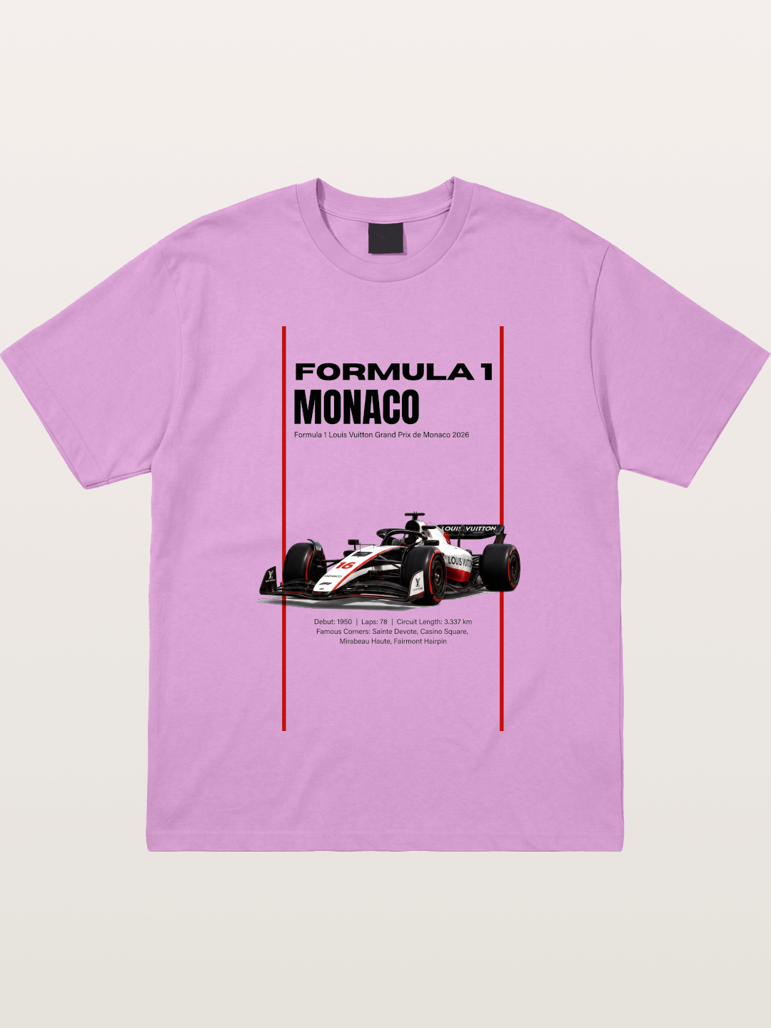 Minimal F1 Monaco Race Card Gildan T-shirt