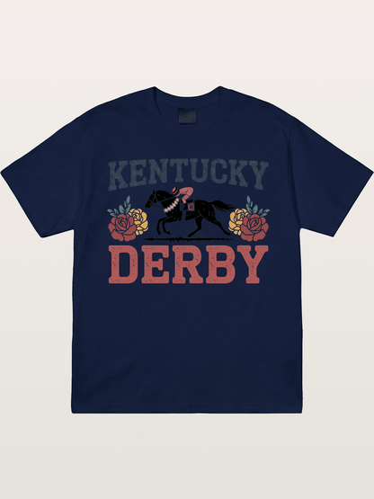Kentucky Derby Rose Horse Poster Gildan T-shirt