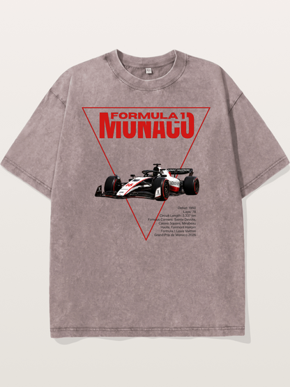Red Triangle F1 Monaco Artwork Washed T-shirt