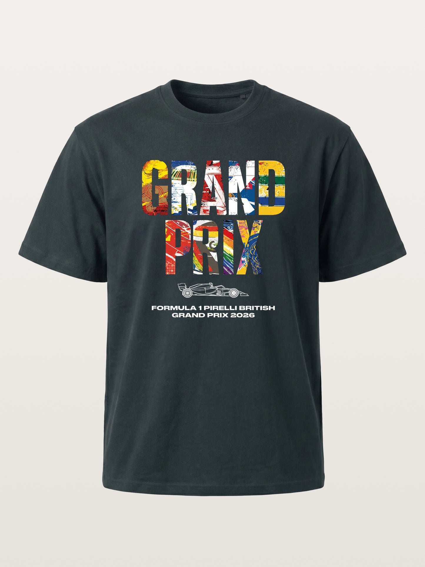 2026 British Grand Prix Multi-Flag Typography Gildan T-shirt