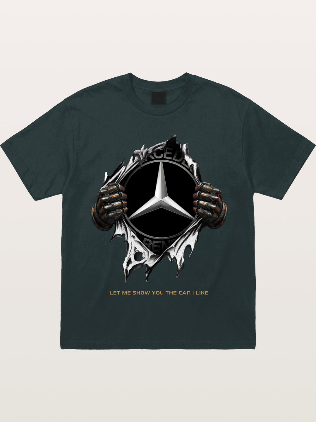 Mercedes Star Crest Tear Through Gildan T-shirt