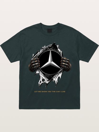 Mercedes Star Crest Tear Through Gildan T-shirt