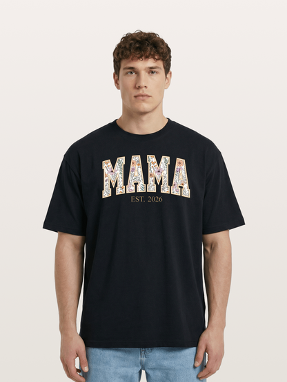 Floral Mama Est 2026 Design Cotton T-shirt