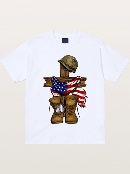 Military Cross Memorial Tribute Design Gildan T-shirt