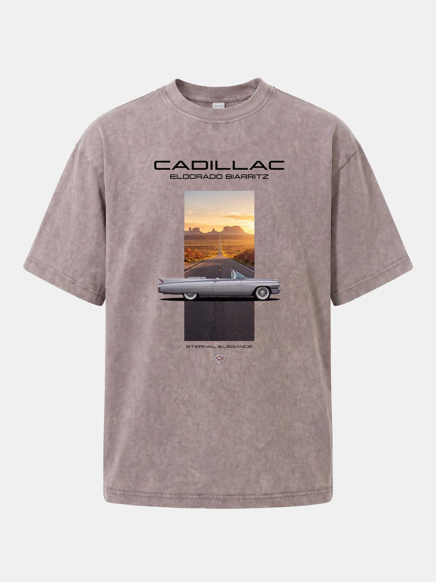 Cadillac Eldorado Desert Sunset Card Washed T-shirt