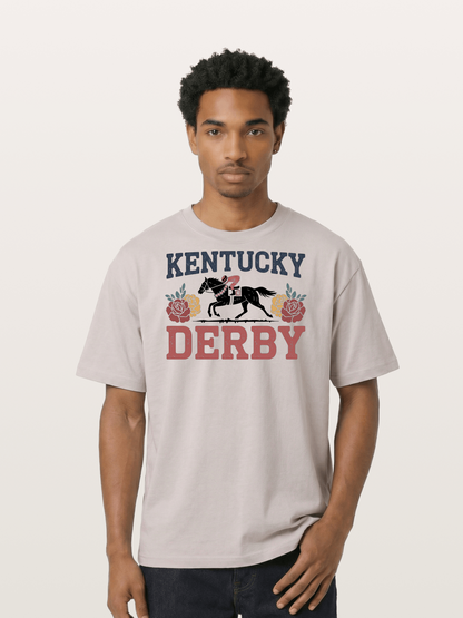 Kentucky Derby Rose Horse Poster Cotton T-shirt