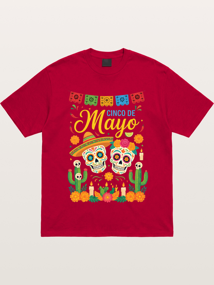 Cinco de Mayo Sugar Skull Fiesta Gildan T-shirt